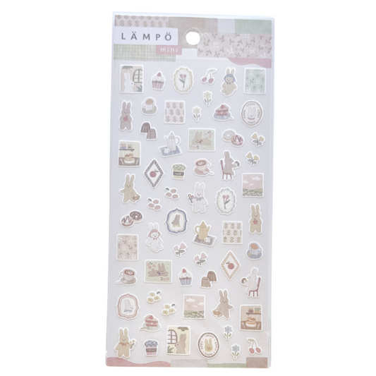 Sheet of decorative stickers with various designs on a white background