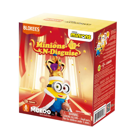Minions-themed product packaging with a Minion character on a red and yellow box.