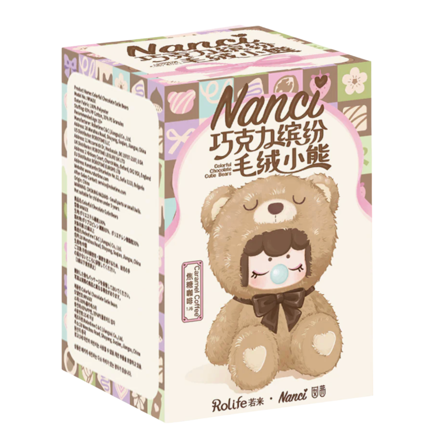 Box of a plush toy with 'Nanci' branding on a white background