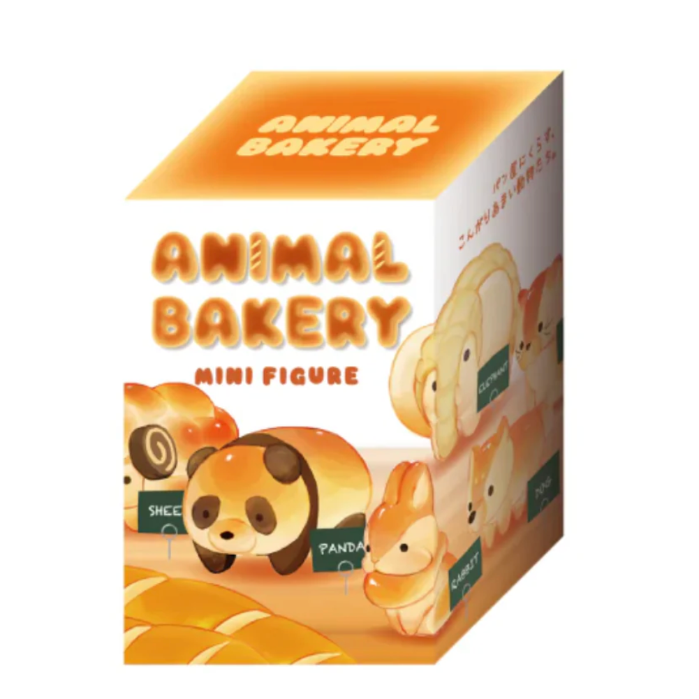 Box of Animal Bakery mini figures with cartoon animals on a white background