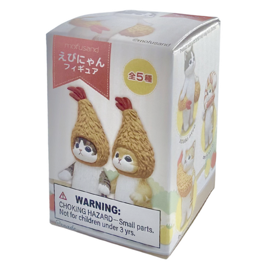Box of small figurines with a warning label on a white background