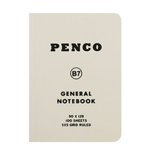 Beige notebook with 'Penco' branding and text on a white background