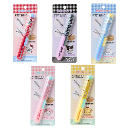 Five packages of PaCut hair cutting tools with cartoon character designs on a white background.