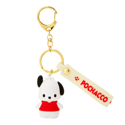Keychain with a cartoon character and 'Pochacco' tag on a white background