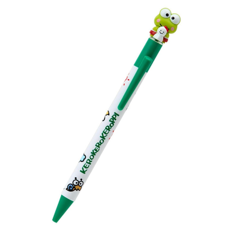 Pen with a cartoon frog character on a white background
