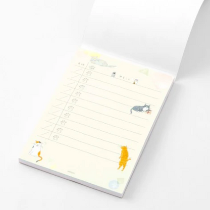 Notebook with animal illustrations on a white background