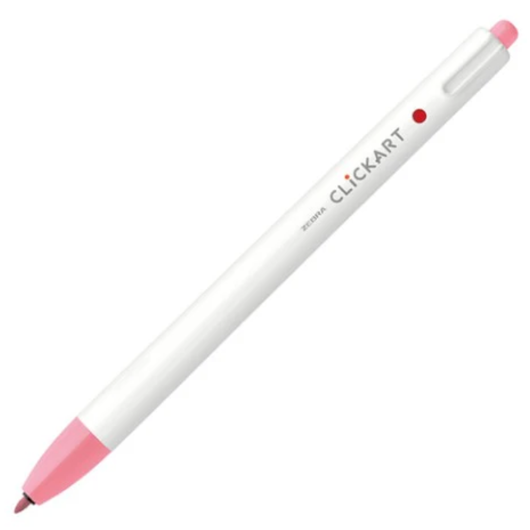White pen with pink accents and 'ClickArt' branding on a white background