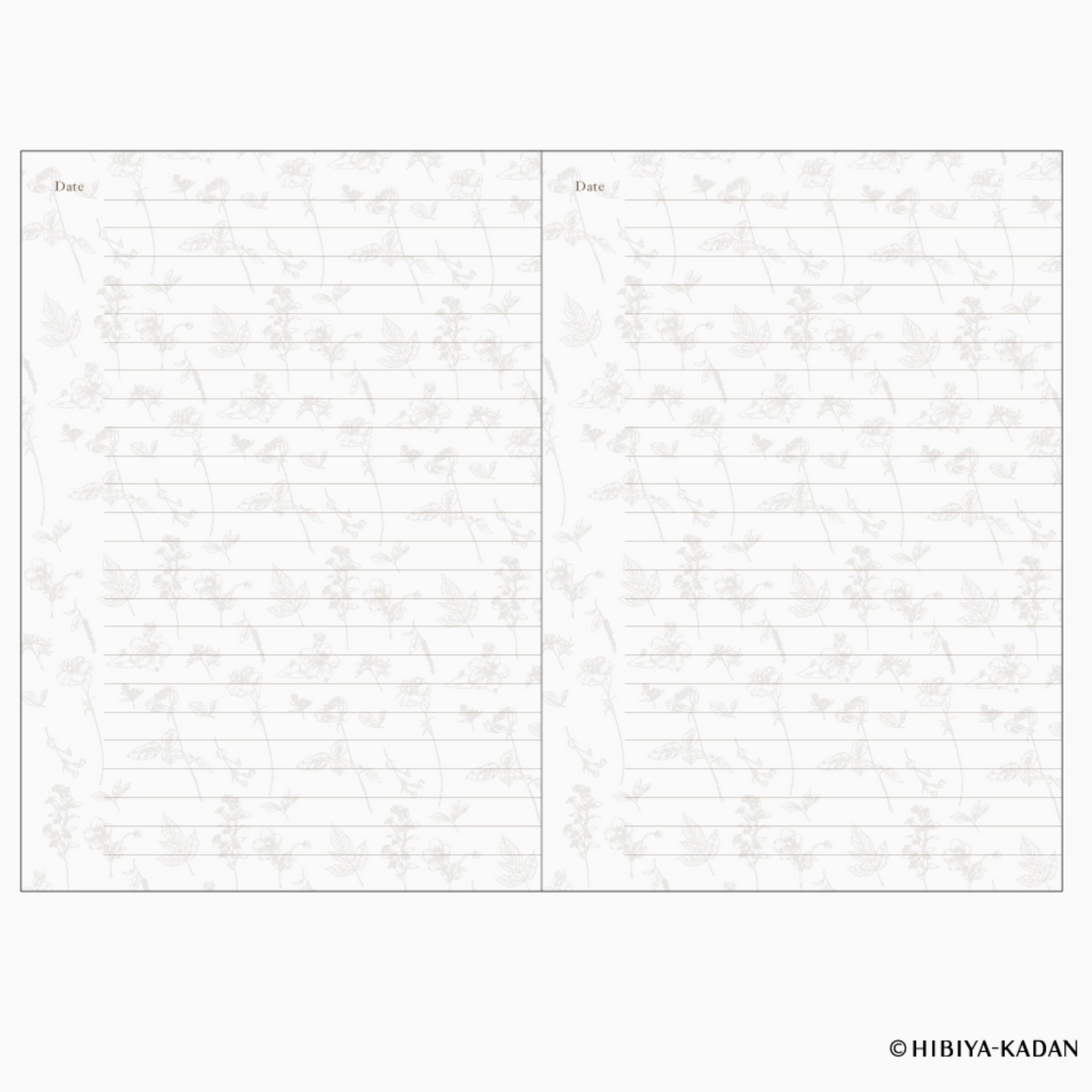 Two lined pages with a subtle pattern, likely from a notebook or planner, on a white background.