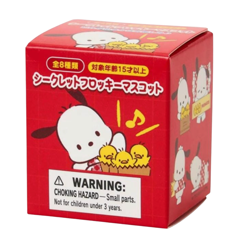 Red packaging box with cartoon character and warning label on a white background