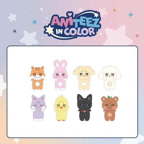 Cartoon animal characters with 'Amiteez in Color' logo on a gradient background