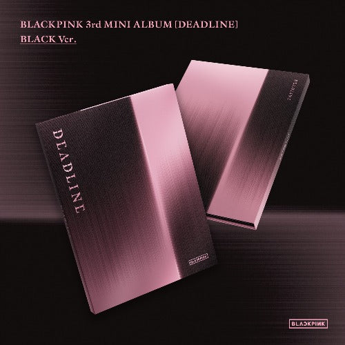 Blackpink 3rd mini album 'Deadline' in black and pink on a dark background