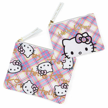 Hello Kitty Tartan Flat Pouch Set