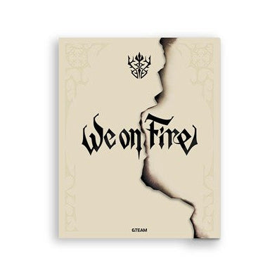 Beige album cover with 'We on Fire' text and logo on a white background