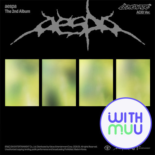 Album cover for aespa's 2nd album with a stylized logo and colorful design elements.